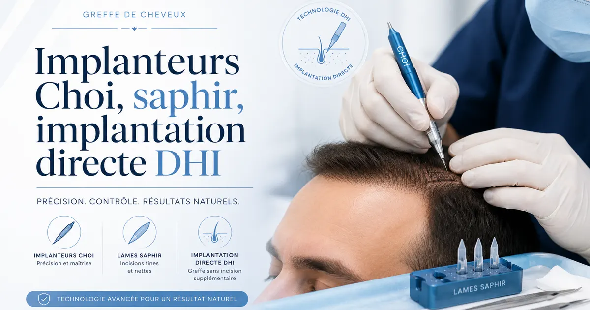 Implanteurs Choi, saphir, implantation directe DHI : quelles sont les différences ?